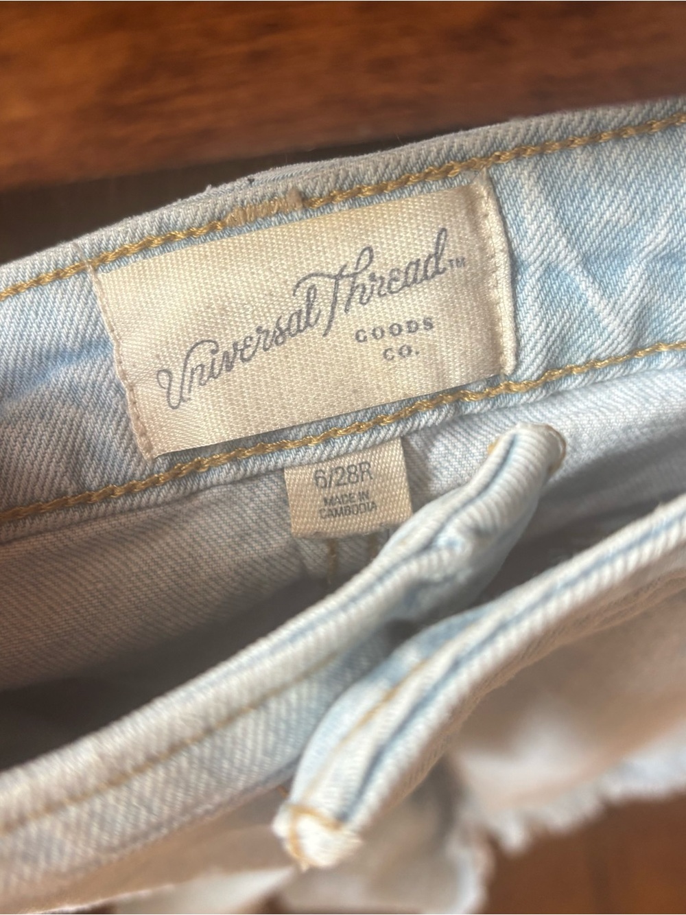 Universal Thread Light Blue High-Rise Denim Shorts with Frayed Hem - Picture 11 of 12